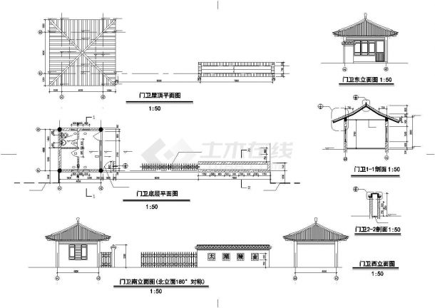 太湖山庄别墅建筑景观及平面cad设计施工详细图-图二
