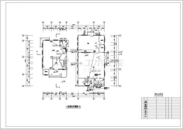 某地区职工用房及工业厂房电气cad设计施工图-图一