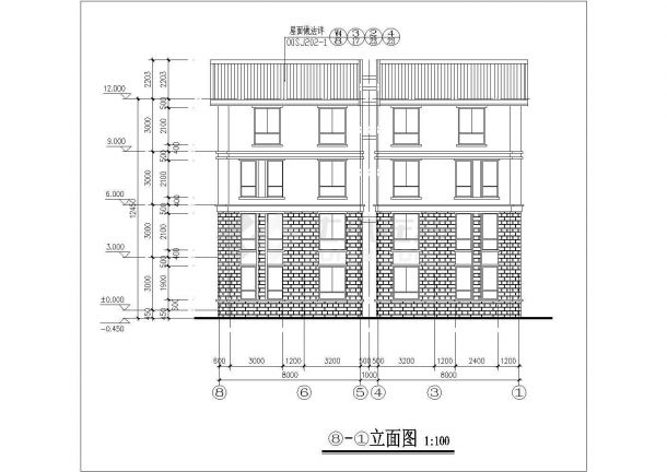 某地区四层别墅建筑设计CAD全套施工方案图-图二