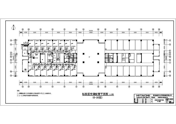 某42层办公楼多联机VRV空调系统设计平面图_图1