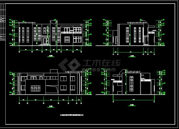 比较详细的二套豪华型别墅建筑图（共8张）-图二