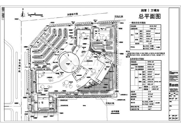 万博港一期住宅小区规划设计总平面布置图-图一