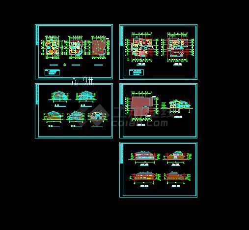 简单小型的别墅建筑cad施工图（共5张）-图一