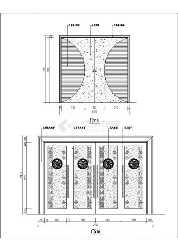 室内装饰装修各式房门式样cad立面详细图纸-图一