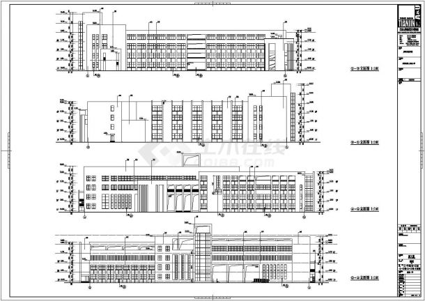 唐海县第二实验小学4层框架结构教学楼建筑设计施工图-图一