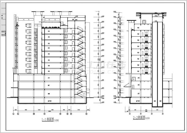 某小高层商业住宅楼的CAD结构方案图纸-图一