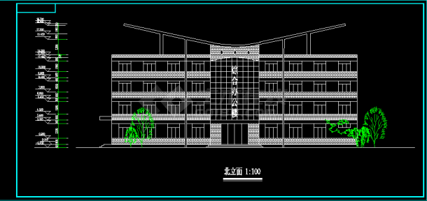 现代化高档四层综合办公楼CAD设计方案图纸-图二