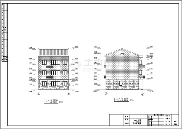 江苏3层混凝土框架结构别墅建筑施工图-图一