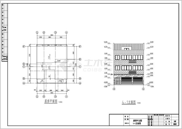 江苏3层混凝土框架结构别墅建筑施工图-图二