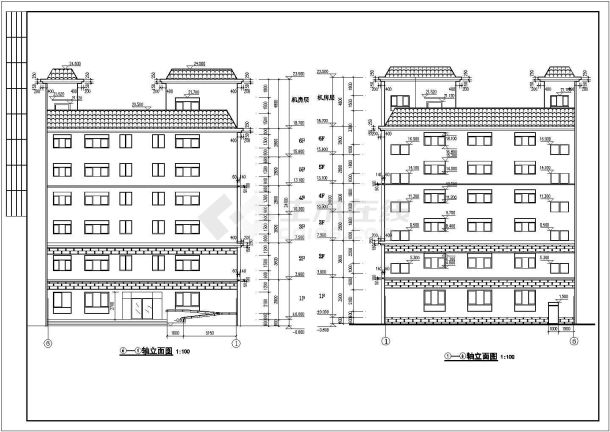 郑州6层混凝土框架结构社区办公楼建筑施工图-图一