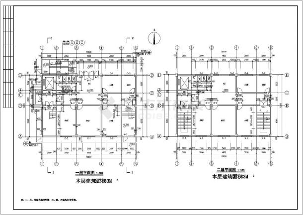 郑州6层混凝土框架结构社区办公楼建筑施工图-图二
