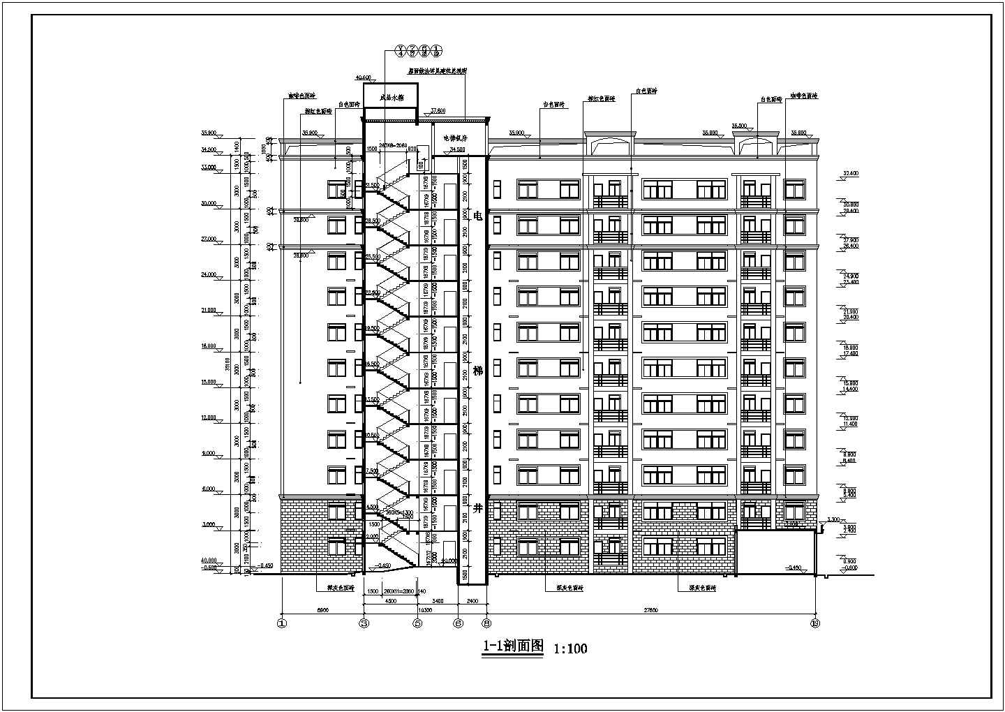 某地11层框剪结构住宅建筑施工图