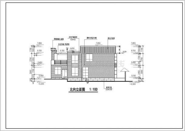 某地2层私人住宅楼建筑设计施工图-图二