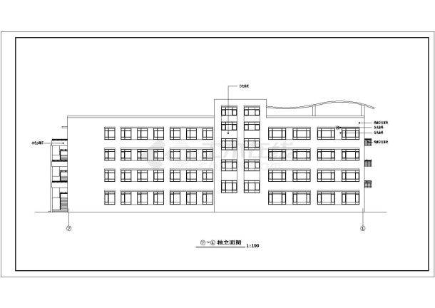 某地4层框架结构小学教学楼建筑施工图-图一