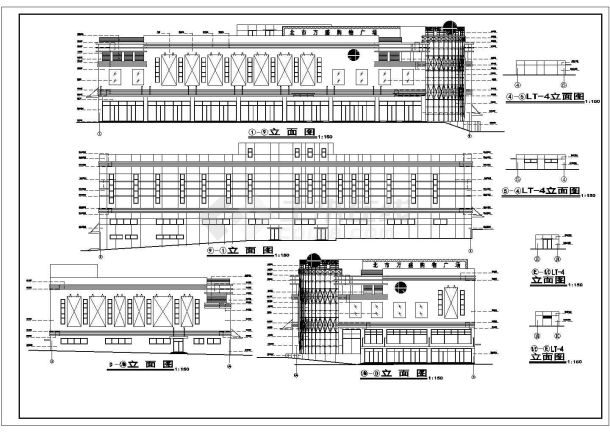 某地3层混凝土框架结构综合购物广场建筑施工图-图一