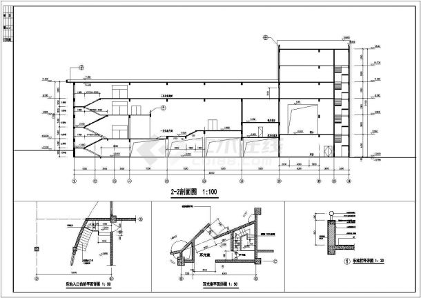 某地5层混凝土框架结构剧院建筑施工图-图一