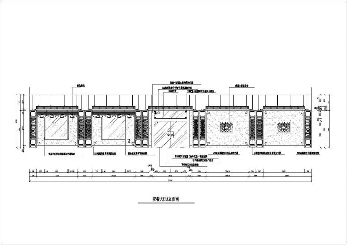汉餐大厅天花平面装修CAD设计图_图1