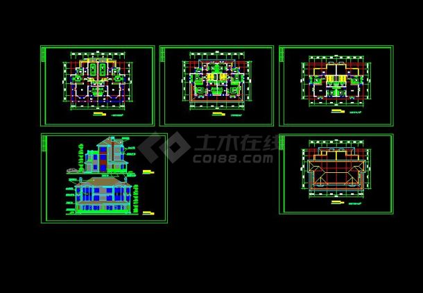 双联A型北向别墅cad方案图（节点详细）-图一