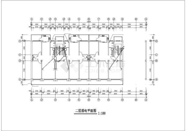 某6层框架结构住宅楼全套电气CAD施工设计图-图二