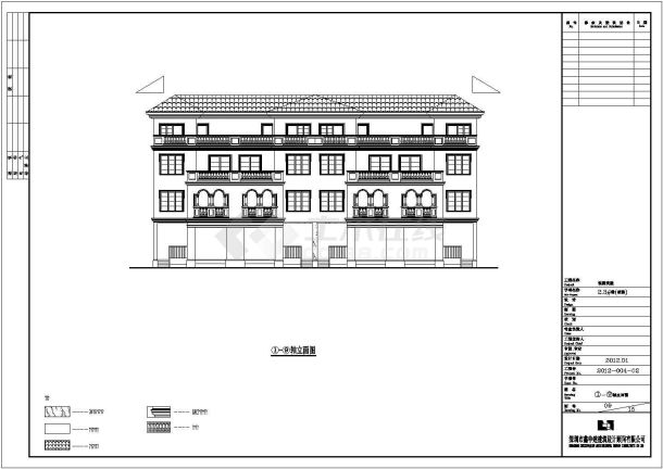 新疆多层框架结构别墅建筑设计施工图-图二