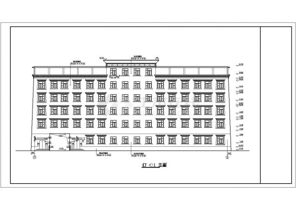 某地6层底框结构办公楼建筑设计方案图-图二