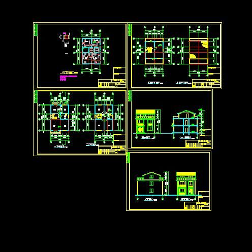 某地小型私人住宅建筑cad设计方案（共5张）-图一