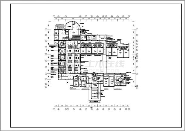 四层宾馆装修设计方案CAD施工图-图二