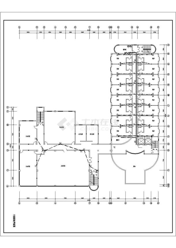 酒店全套详细施工与电气设计CAD图-图二