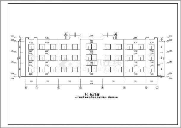 山东三层砖混结构办公楼建筑及结构施工图-图二