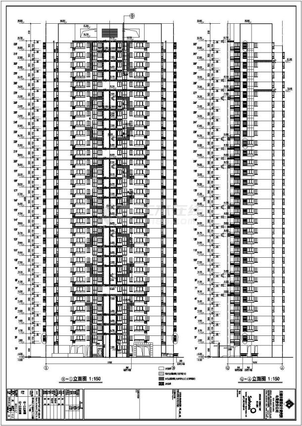 无锡32层剪力墙结构高层住宅建筑施工图（2套）-图二