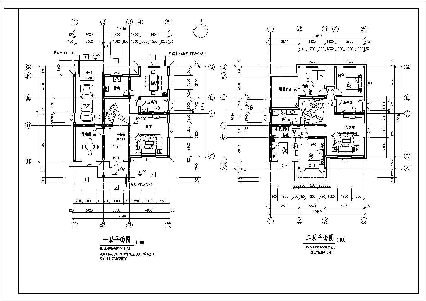 比较详细的一套私宅建筑CAD设计图