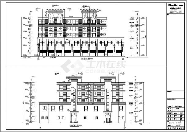 某地5层底框结构商住楼建筑设计施工图-图一