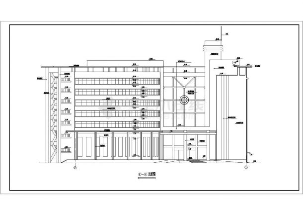 某地8层框架结构宾馆酒店建筑设计方案图-图一