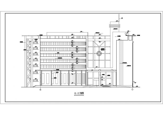 某地8层框架结构宾馆酒店建筑设计方案图_图1