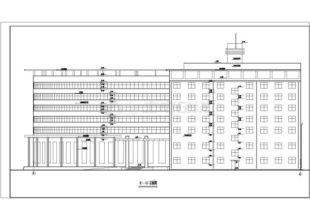 某地8层框架结构宾馆酒店建筑设计方案图-图二
