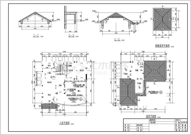某地小型别墅建筑结构图纸（共13张）-图二