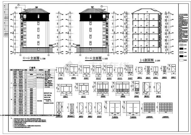 某小区砖混结构多层住宅楼建筑方案图-图二