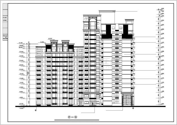 高层住宅建筑施工CAD设计全套图纸方案-图二