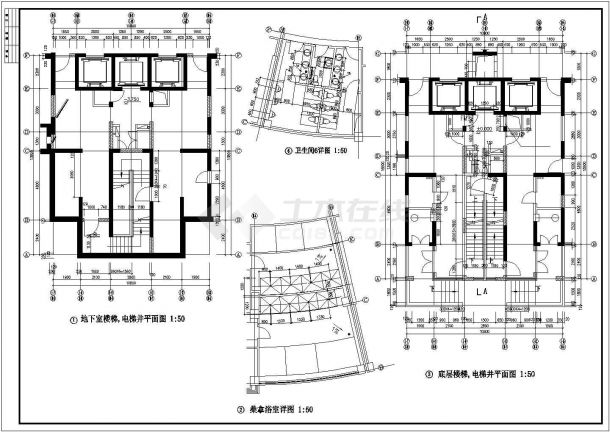 高层住宅及会所建筑施工CAD设计图纸-图一