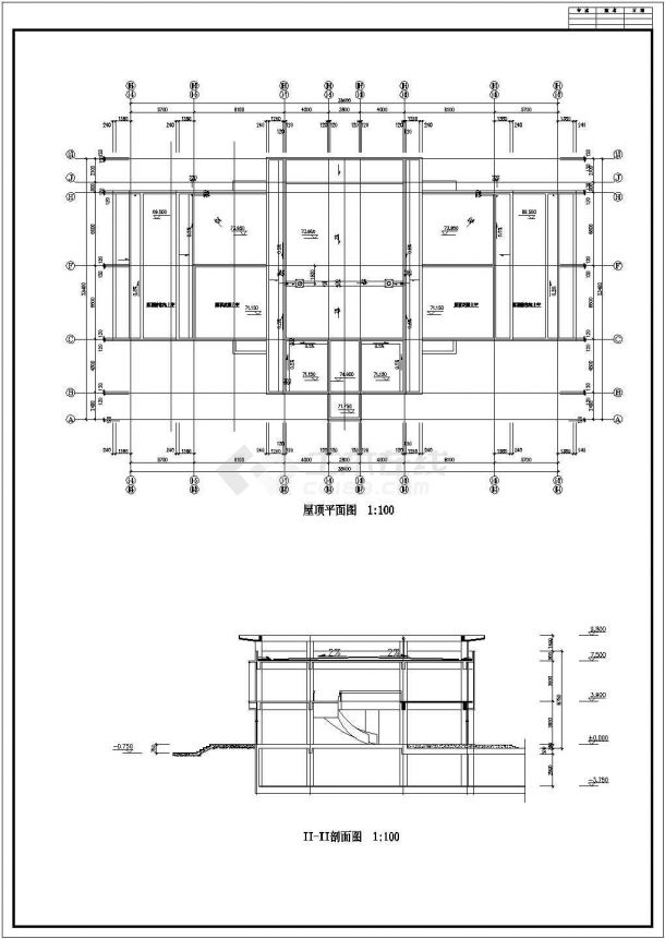 高层住宅及会所建筑施工CAD设计图纸-图二