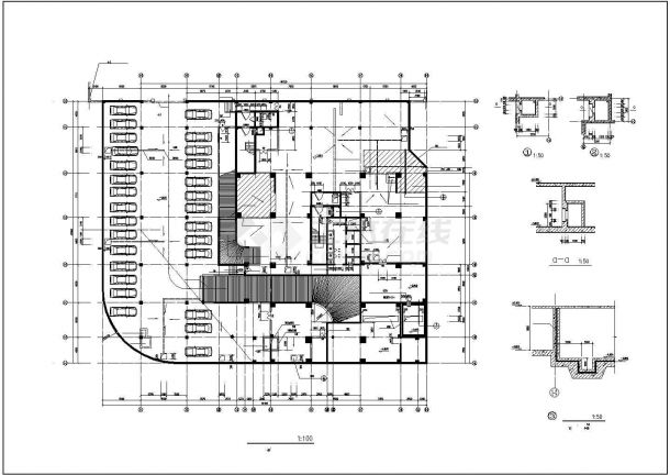 高层住宅建筑平面施工CAD设计图纸-图一