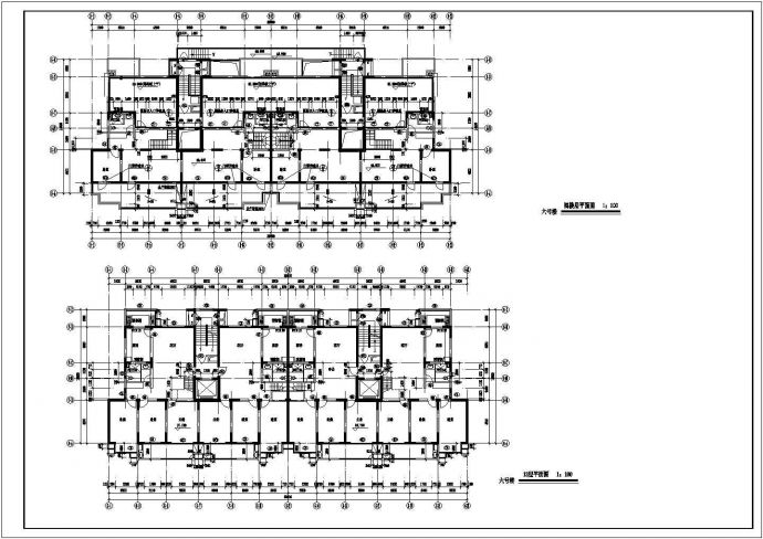 青岛景苑工程六号楼建筑施工CAD设计图纸_图1