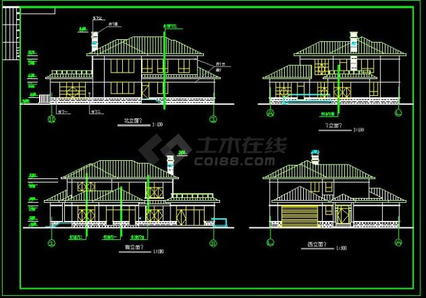 比较详细的ZJ别墅建筑施工图（共9张）-图二