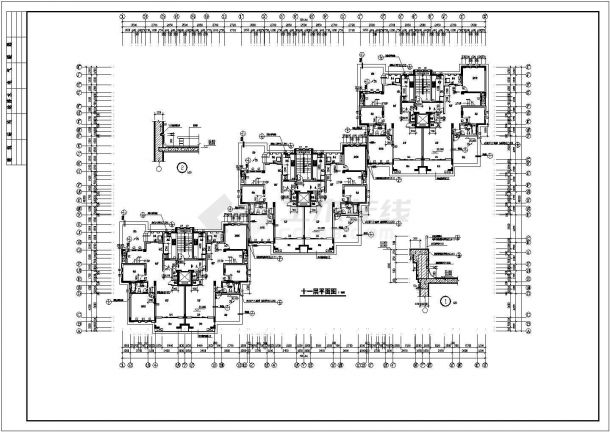 山东某12层住宅建筑施工CAD设计图纸-图二