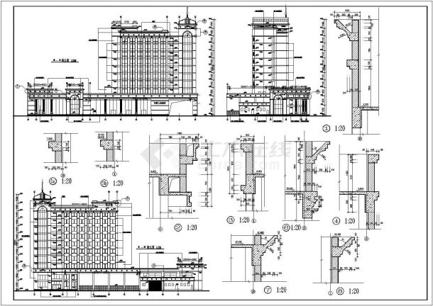 银行大楼建筑施工CAD设计图纸全套方案-图一
