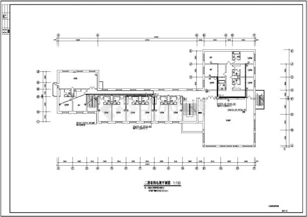某小型宾馆全套详细电气设计施工CAD图-图二