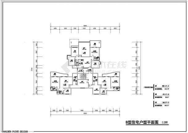 住宅楼户型建筑施工CAD设计图纸-图一