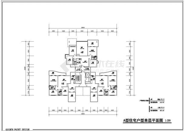 住宅楼户型建筑施工CAD设计图纸-图二