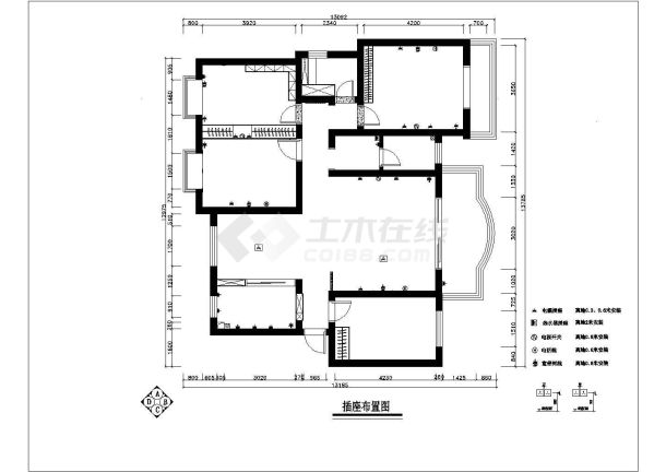 某地4室两厅中式风格家装施工图及部分效果图-图一