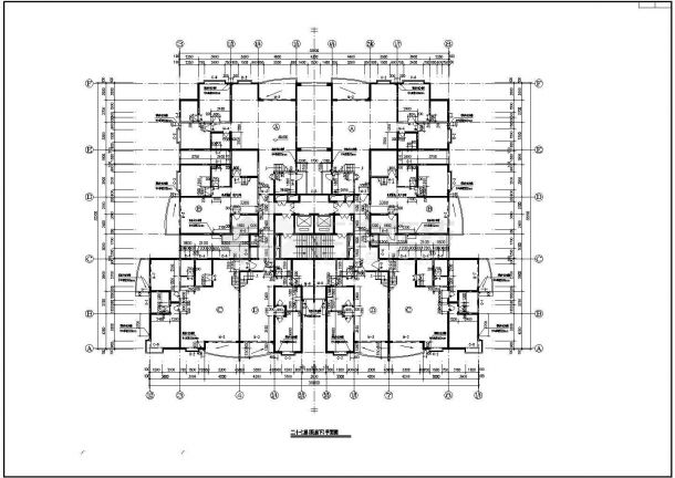 塔楼住宅标准层跃层平面CAD设计图纸-图二